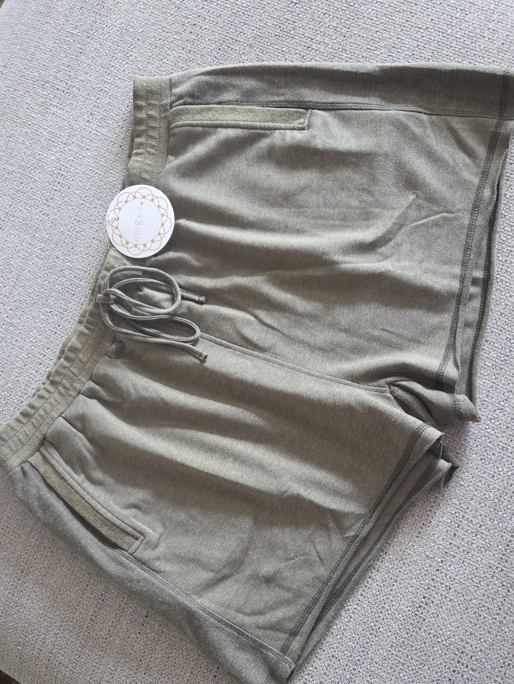 Umgee Olive Drawstring Lounge Shorts 1XL